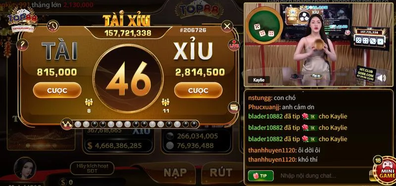 Giao diện sảnh chơi tài xỉu tại Top88