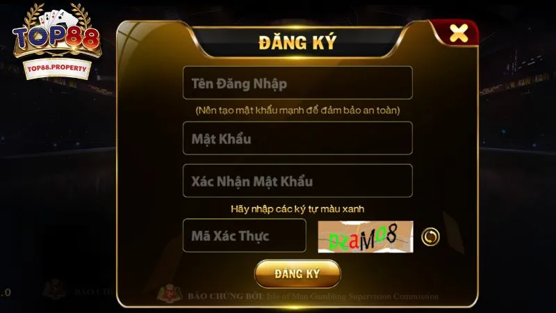 Form đăng ký acc chơi game đơn giản, dễ thực hiện